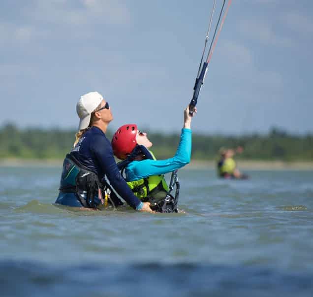 Scenic view of Kalpitiya Lagoon with kitesurfers and boats
